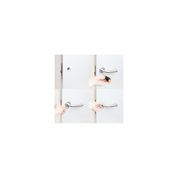 Emuca Poignées De Porte Intérieur, Avec Rosace D.53 Mm, Modèle En U, Acier Inoxydable, Nickel Satiné.