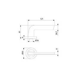 Emuca Poignées Sydney De Porte Intérieur, Avec Rosace D.50 Mm, Aluminium Et Zamak, Nickel Satiné, 1 Set.