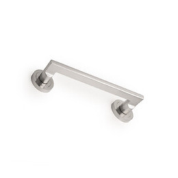 Emuca Poignée Droite Avec Rosaces Diamètre 50 Mm Pour Portes Coulissantes, Aluminium, Nickel Satiné, 4 Pcs