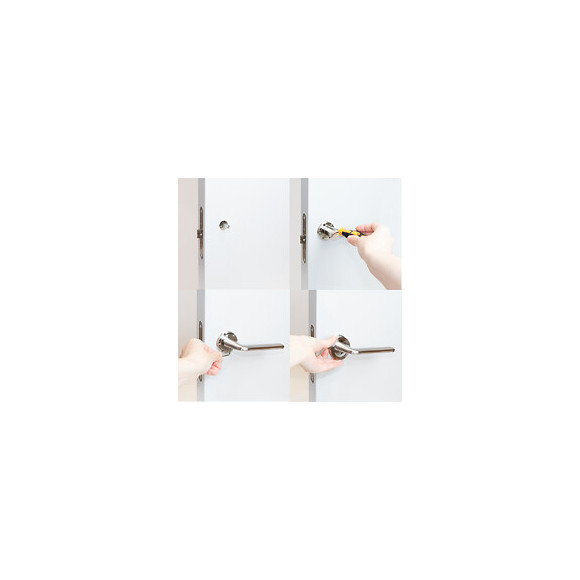 Emuca Poignées Sydney De Porte Intérieur, Avec Rosace D.50 Mm, Aluminium Et Zamak, Nickel Satiné, 1 Set.