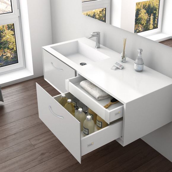 Emuca Poignée Pour Meuble, Entraxe 128 Mm, Zamak, Gris Métallisé, 20 Ut.