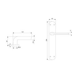 Emuca Poignées Sydney De Porte Intérieur, Avec Plaque 42x250 Mm, Aluminium Et Zamak, Nickel Satiné, 1 Set.