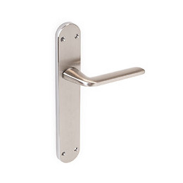 Emuca Poignées Sydney De Porte Intérieur, Avec Plaque 42x250 Mm, Aluminium Et Zamak, Nickel Satiné, 1 Set.