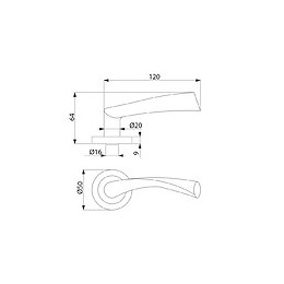 Emuca Poignées Twist De Porte Intérieur, Avec Rosace D.50 Mm, Aluminium, Nickel Satiné, 5 Sets.