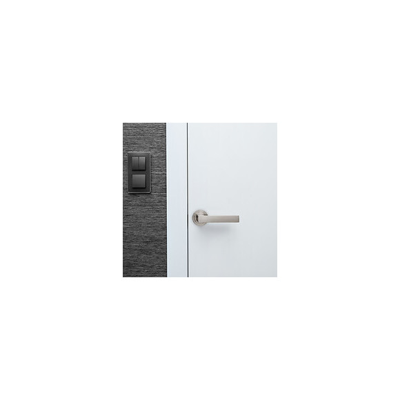 Emuca Poignées Mackay De Porte Intérieur, Avec Rosace D.50 Mm, Aluminium, Nickel Satiné, 5 Sets.