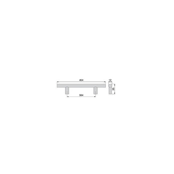 Emuca Poignée Pour Meuble Orlando, 384, Nickel Satiné, Acier