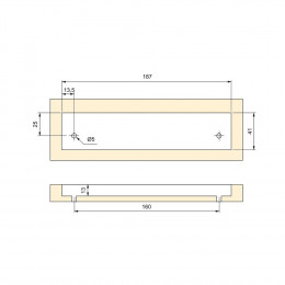 Emuca Poignée Pour Meuble Bologna, 160, Anodisé Mat, Aluminium