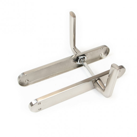 Emuca Poignées Sydney De Porte Intérieur, Avec Plaque 42x250 Mm, Aluminium Et Zamak, Nickel Satiné, 1 Set.