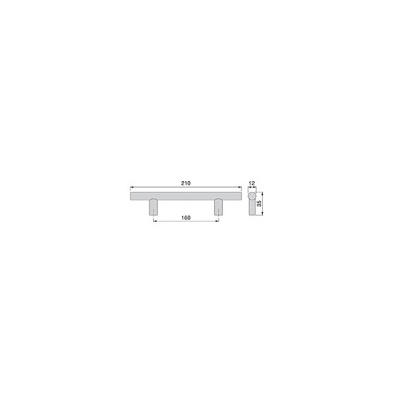 Emuca Poignée Pour Meuble Orlando, 160, Nickel Satiné, Acier