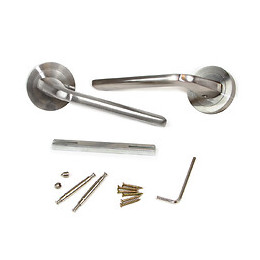 Emuca Poignées Sydney De Porte Intérieur, Avec Rosace D.50 Mm, Aluminium Et Zamak, Nickel Satiné, 5 Set.