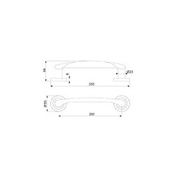 Emuca Poignée Courbée Avec Rosaces Diamètre 50 Mm Pour Portes Coulissantes, Aluminium, Nickel Satiné, 4 Pcs