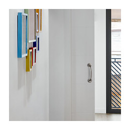 Emuca Poignée Courbée Avec Rosaces Diamètre 50 Mm Pour Portes Coulissantes, Aluminium, Nickel Satiné, 4 Pcs