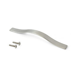 Emuca Poignée Pour Meuble Shanghai, 128, Nickel Satiné, Zamak