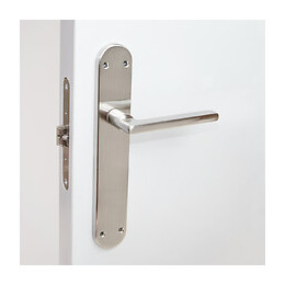 Emuca Poignées Perth De Porte Intérieur, Avec Plaque 42x250 Mm, Aluminium Et Zamak, Nickel Satiné, 1 Set.