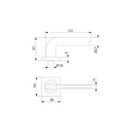 Emuca Poignées Sydney De Porte Intérieur, Avec Rosace 50x50 Mm, Aluminium Et Zamak, Nickel Satiné, 1 Set.
