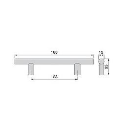 Emuca Poignée Pour Meuble Orlando, 128, Nickel Satiné, Acier