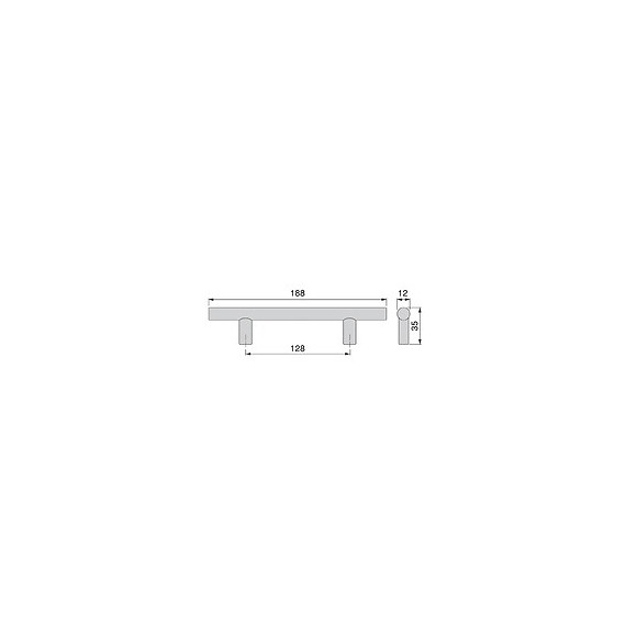 Emuca Poignée Pour Meuble Orlando, 128, Nickel Satiné, Acier