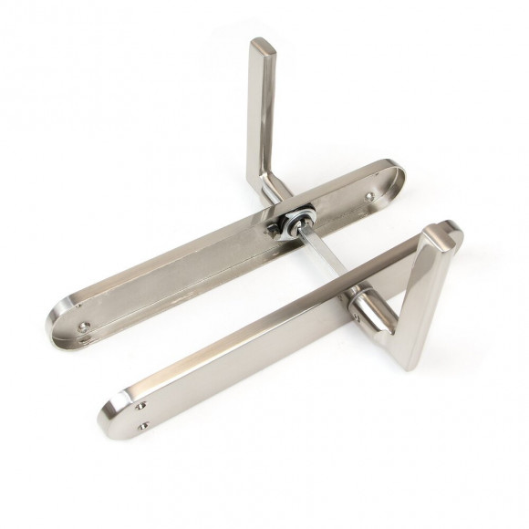 Emuca Poignées Perth De Porte Intérieur, Avec Plaque 42x250 Mm, Aluminium Et Zamak, Nickel Satiné, 1 Set.