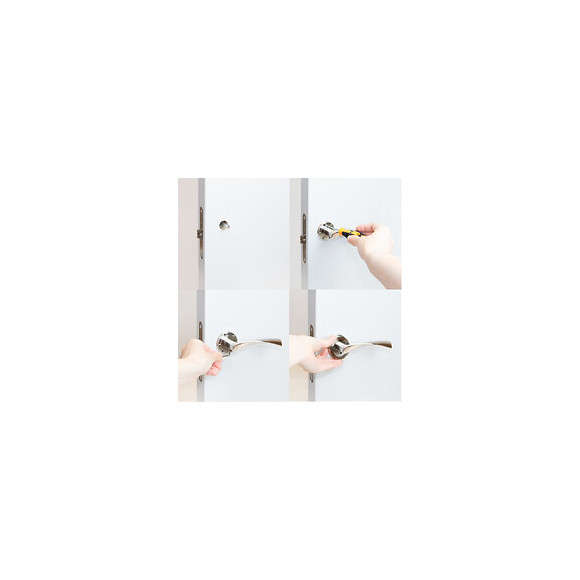 Emuca Poignées Twist De Porte Intérieur, Avec Rosace D.50 Mm, Aluminium, Nickel Satiné, 1 Set.