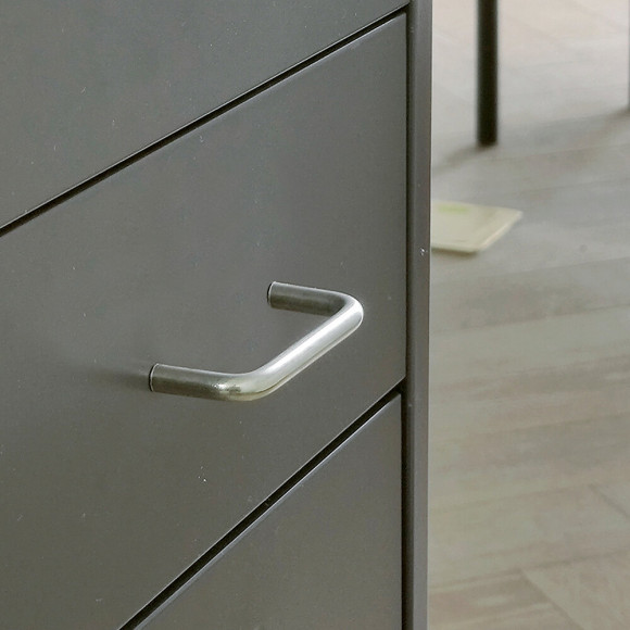 Emuca Poignée Pour Meuble, D. 8 Mm, Entraxe 128 Mm, Acier, Chromé, 20 Ut.