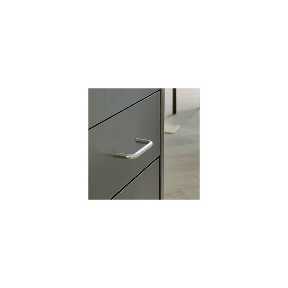 Emuca Poignée Pour Meuble, D. 8 Mm, Entraxe 128 Mm, Acier, Chromé, 20 Ut.