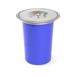 Emuca Poubelle Encastrable Pour Plan De Travail De Cuisine, 8l, Acier Inoxydable Et Plastique