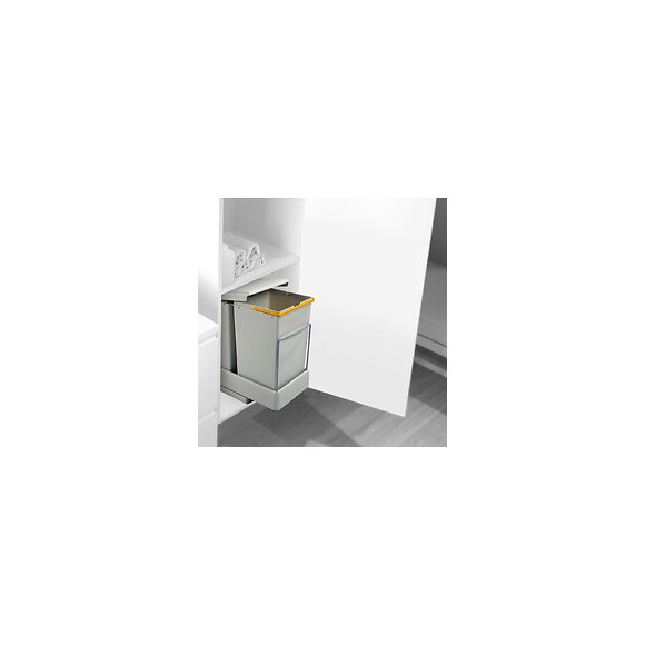 Emuca Poubelles De Recyclage, Fixation Inférieure, Extraction Et Couvercle Automatique, 2 Conteneurs De 14 Litres