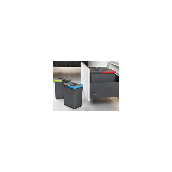 Emuca Base Pour Poubelles Pour Tiroir De Cuisine, Module 800mm, Gris Antracite