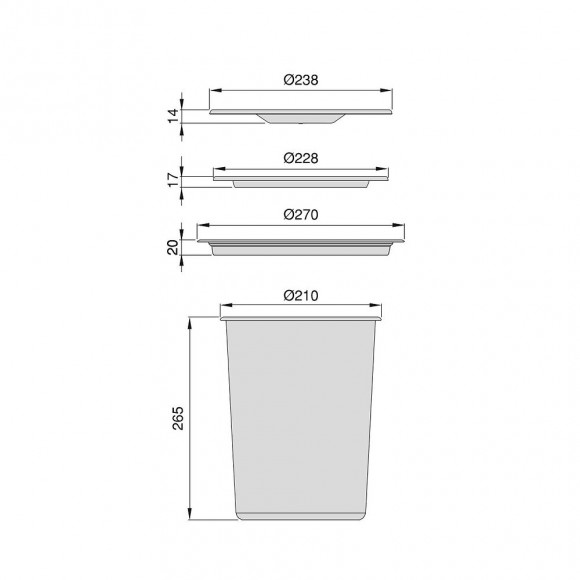Emuca Poubelle Encastrable Pour Plan De Travail De Cuisine, 8l, Acier Inoxydable Et Plastique