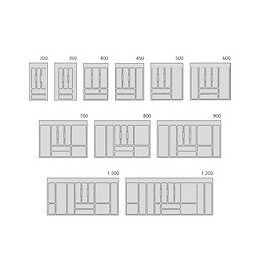 Emuca Range-couverts Pour Tiroirs De Cuisine, Module 450 Mm, Plastique, Gris
