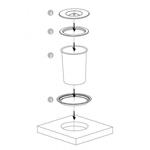 Emuca Poubelle Encastrable Pour Plan De Travail De Cuisine, 6l, Acier Inoxydable Et Plastique