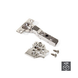 Emuca Charnière, D.35mm, Coudée, Fermeture Amortie, Ouverture 100º, Avec Embase Eurovis, 20ut.