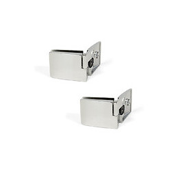 Emuca Jeu De Charnières Pour Porte En Verre, Central, Épaisseur 4 - 5 Mm, Zamak, Chromé Brilliant