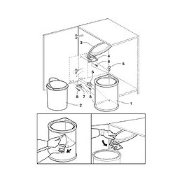 Emuca Poubelle De Recyclage, 13l, Fixation Sur Porte, Ouverture Couvercle Automatique, Plastique, Finition Acier Inox