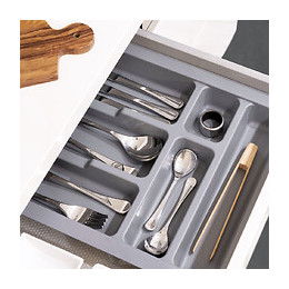 Emuca Range-couverts Pour Tiroirs De Cuisine, Module 800 Mm, Plastique, Gris
