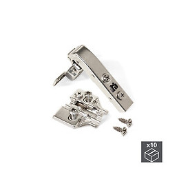 Emuca Charnière X91, D. 35 Mm, Courbée À 90º, Fermeture Amortie, Avec Embase Eurovis, 10 Ut.