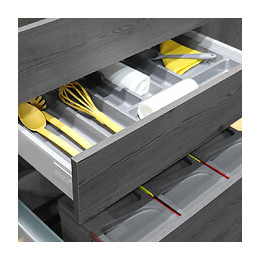 Emuca Range-couverts Pour Tiroirs De Cuisine, Module 450 Mm, Plastique, Gris