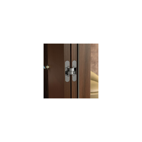 Emuca Charnière Invisible Pour Portes, Charge De 40 Kg, Ouverture De 180º, Zamak, Gris Métallisé, 2 Un.