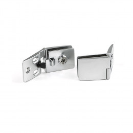 Emuca Jeu De Charnières Pour Porte En Verre, Central, Épaisseur 4 - 5 Mm, Zamak, Chromé Mat