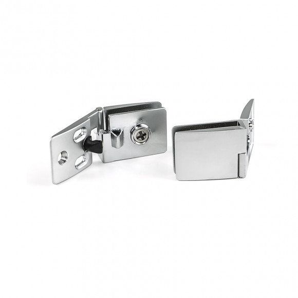 Emuca Jeu De Charnières Pour Porte En Verre, Central, Épaisseur 4 - 5 Mm, Zamak, Chromé Mat