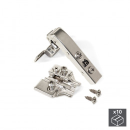 Emuca Charnière X91, D. 35 Mm, Courbée À 90º, Fermeture Amortie, Avec Embase Eurovis, 10 Ut.