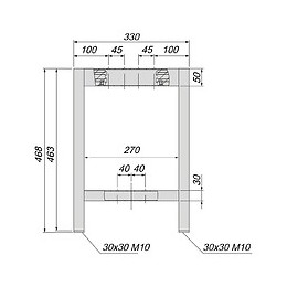 Emuca Pieds Latéraux Pour Banc De Vestiaire, Aluminium, Anodisé Mat, 3 Un.