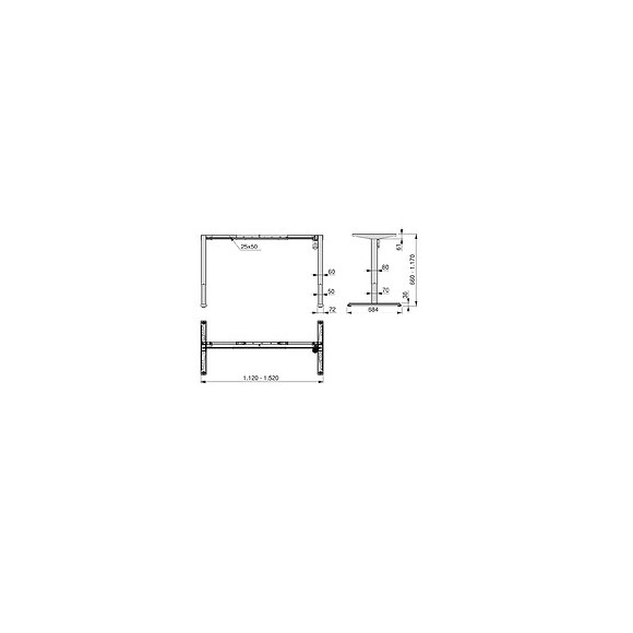 Emuca Table Motorisée À Hauteur Réglable, Acier, Blanc