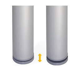 Emuca Pied Pour Table, D. 80 Mm, Réglable 710 - 730 Mm, Aluminium, Anodisé Mat