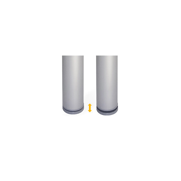 Emuca Pied Pour Table, D. 80 Mm, Réglable 710 - 730 Mm, Aluminium, Anodisé Mat