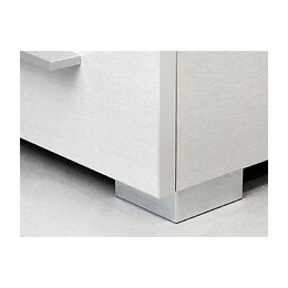 Emuca Pied Pour Meubles, Hauteur 24 Mm, Plastique, Gris Métallisé, 20 Ut.