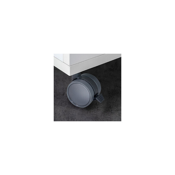 Emuca Roulettes Avec Plétine De Montage, D. 50 Mm, Acier Et Plastique, Gris, 4 Ut.