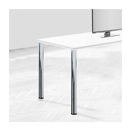 Emuca Pieds Pour Table, D. 60 Mm, Réglable 870 - 890 Mm, Acier, Chromé