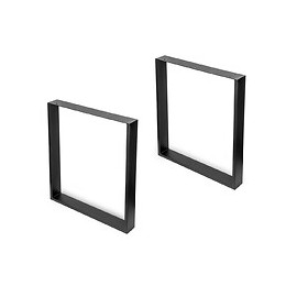 Emuca Jeu De Deux Pieds Square Rectangulaires Pour Table, Largeur 600 Mm. Peints En Noir