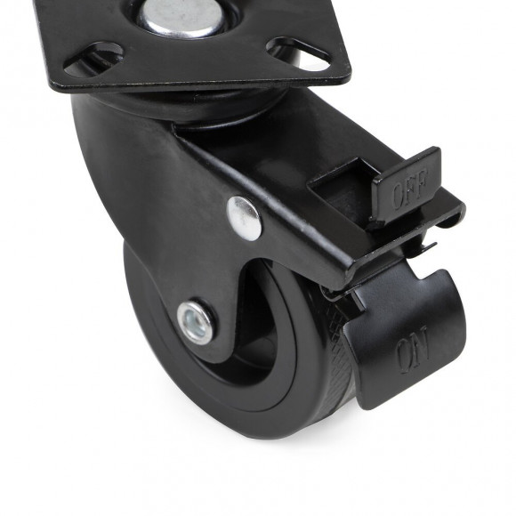 Emuca Roulettes Avec Plétine De Montage, D. 75 Mm, Acier Et Plastique, Noir, 4 Ut.